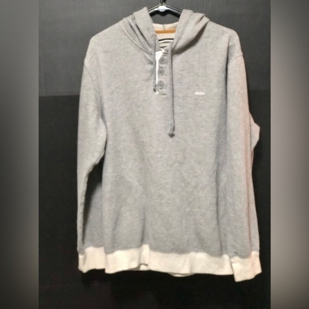 🌚RVCA Gray Hoodie with Button Detail